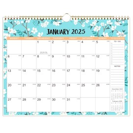 Calendar 2025 - Wall Calendar 2025 with Thick Paper, 2025 Calendar, 37 x 29 cm, January 2025 - December 2025, Twin-Wire Binding Hanging Hook Large Mixed Color Ruled Blocks