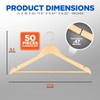 SereneLife Solid Wooden Hangers, Mega Pack, 50 Pieces Hangers for