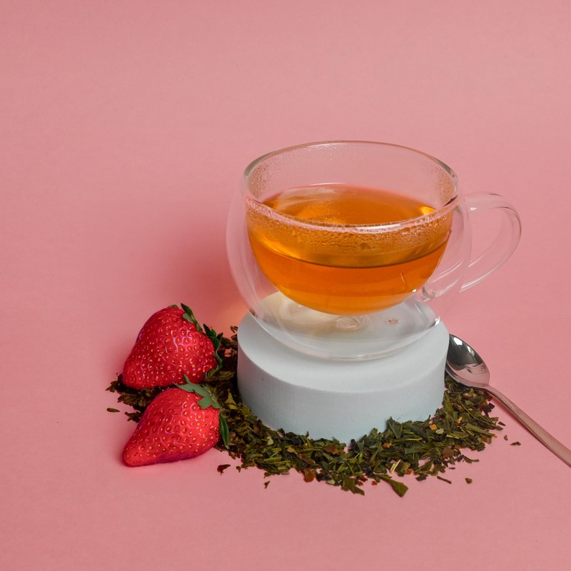 Organic Positively Tea Company, Strawberries and Cream Green Tea, K-Cup
