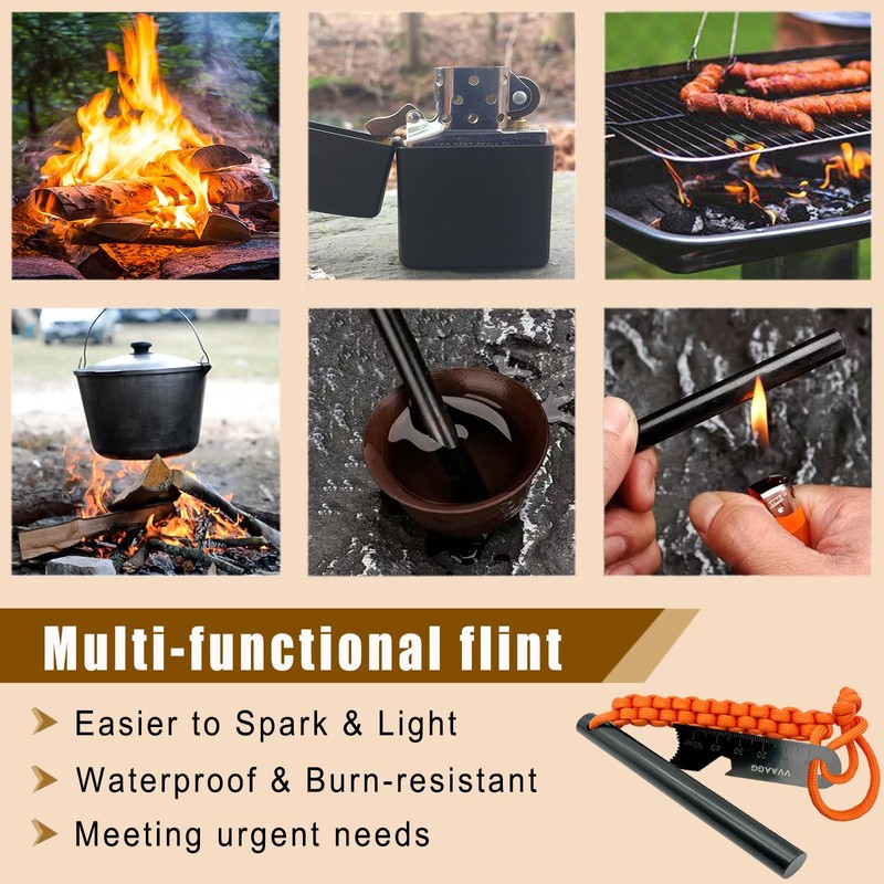 VVAAGG 4 Inch Large Ferro Rod Fire Starter, Survival Flint