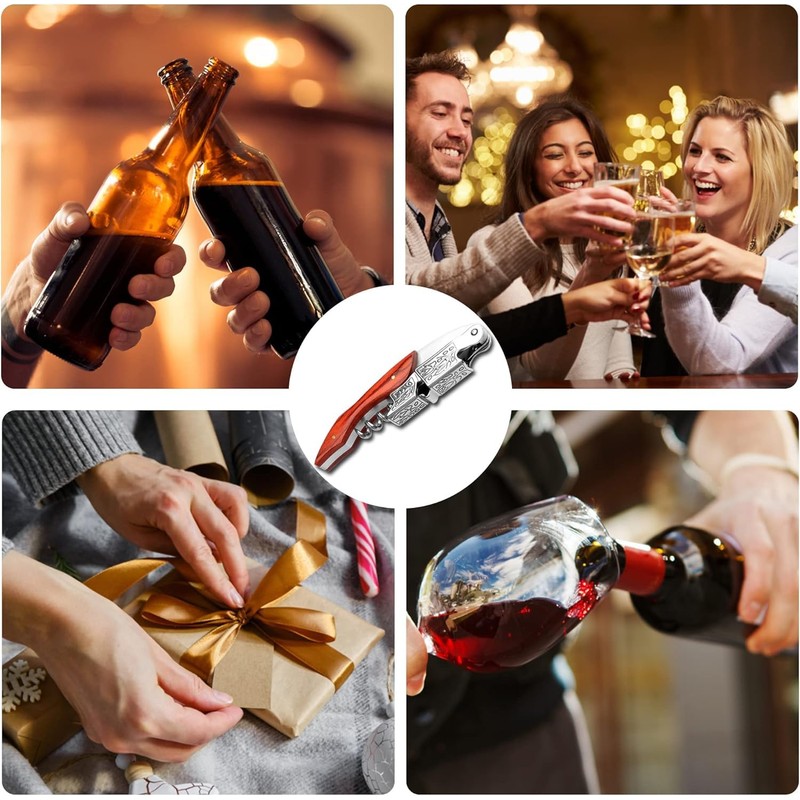 HOOMIL Wine Opener, 3-in-1 Professional Corkscrews for Wine Bottles with