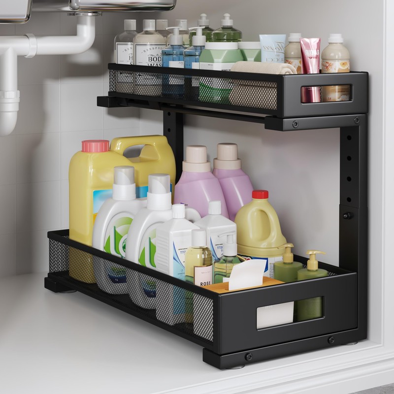 Biboraya 1 Pack 17IN Depth Under Sink Storage Organizer, Large