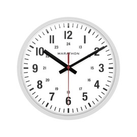 MARATHON 10 inch Silent Continuous-Sweep Analog Wall Clock (White)