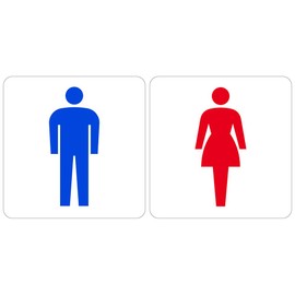 Men's Toilet Women's Toilet Set 1 Piece High Weather Resistant Sticker 3.9 x 3.9 inches (100 x 100 mm)