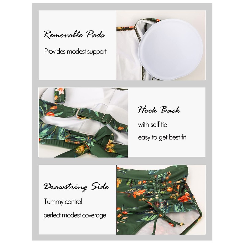 Hanna Nikole High Waisted Bathing Suits for Women Plus Size