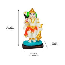 Sahishnu Online & Marketing Standing Pose Hanuman Ji Idol/Statue,Lord Hanuman for Car Dashboard,Hanuman ji Idol for Car/Home/Office Decor (Multicolor)