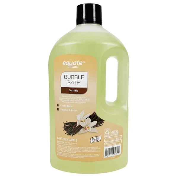 Equate Bubble Bath, Vanilla, 64 fl oz