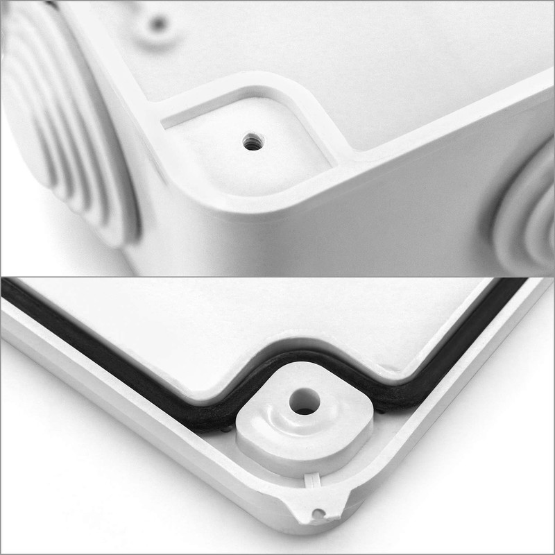 QWORK® Surface-Mounted Junction Box, Junction Box, Waterproof, Dustproof, IP65, ABS