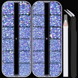 Resin Rhinestones for Crafting, 2/3/4/5/6mm Flatback Jelly Rhinestones, 2 Box Sky Blue AB Non Hotfix Crystal Gems for Bedazzling Crafts Mugs Tumblers Clothes Makeup Nail