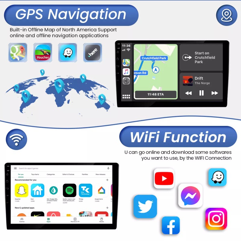 A-Carplay Car Radio Backup Camera Carplay Screen Adapter For Honda