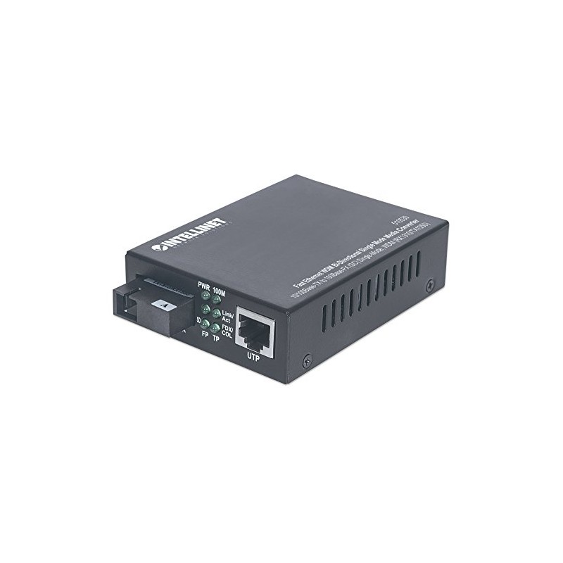 Intellinet 510530 Fast Ethernet WDM Bi-Directional Singlemode Media Converter Black