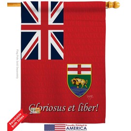 Manitoba House Flags Pack Regional Canada Provinces Canadian Territories Region Country Particular Area USA Vintage Applique Small Decorative Gift Yard Banner Double-Sided Made In 28 X 40
