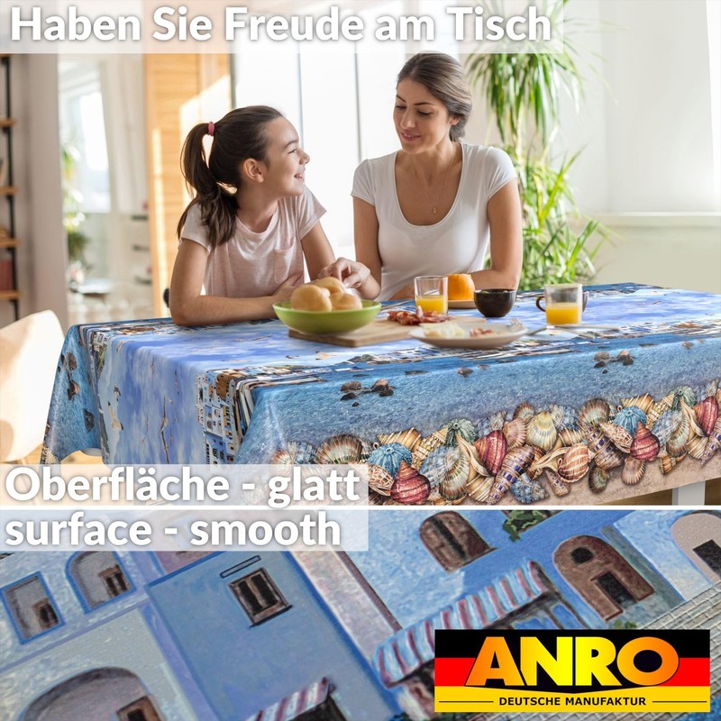 ANRO Oilcloth Tablecloth, Washable, Oilcloth, Garden Tablecloth, Outdoor, Indoor, 100