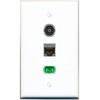 RiteAV - CAT6A SC-APC Singlemode Simplex TOSLINK Wall Plate Flat White