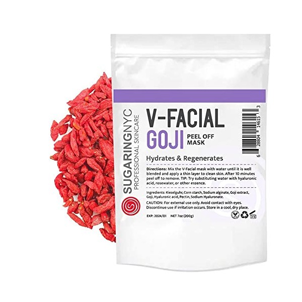 Vajacial Jelly Mask Goji Berry with Goji Berry Elements V-Facial by Sugaring NYC 7oz 200g