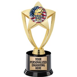 Crown Awards Field Day Trophy, 8" Gold Star 1st Place Field Day Trophies with Deluxe Round Base 20 Pack Prime