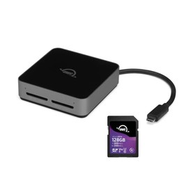 OWC 128GB Atlas Ultra UHS-II SDXC Memory Card with Dual SD-Slot SDXC UHS-II Card Reader (2 Items)
