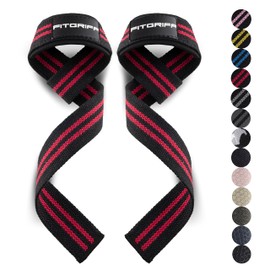Fitgriff® Professional Unisex Lifting Straps (Padded) for Strength Training, Fitness, and Bodybuilding, red