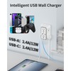 Outlet Extender 6 AC Surge Protection 1050J,Wall Charger 2 USB