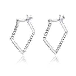 VIKI LYNN 925 Sterling Silver Minimalist Geometry Hoop Earrings for Women