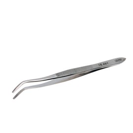 Aven 18491 Offset Spade General Purpose Tweezer, Stainless Steel, 4-1/2" Length