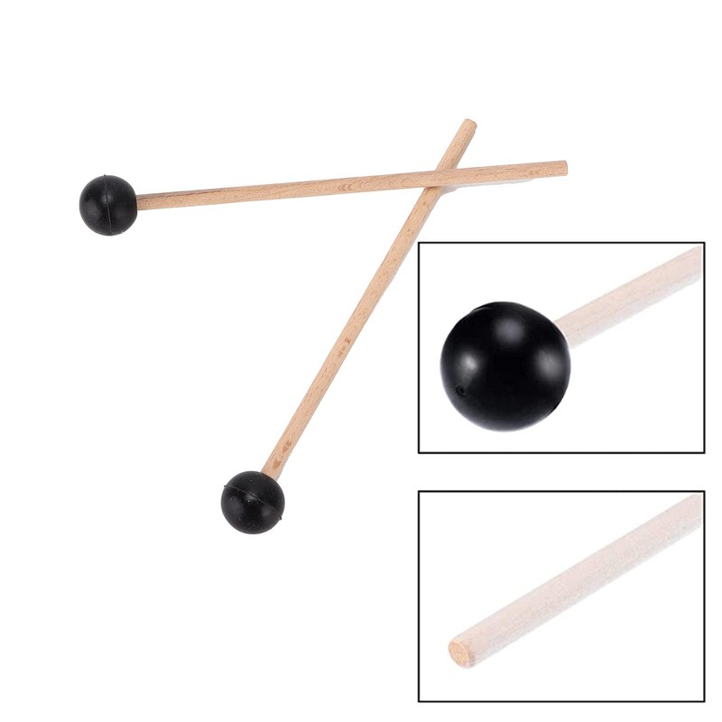 2Pcs Ethereal Drumstick Maple Percussion Drum Sticks Rubber Round Head