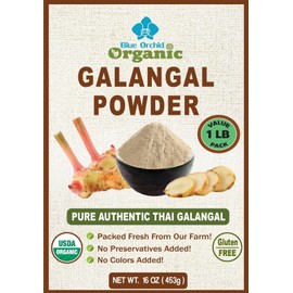 Organic Galangal Powder - Galanga Spice Seasoning in Asian Cooking - for Thai, Indonesian, and Malaysian Cuisin 16 OZ