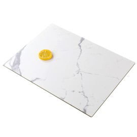 Murrey Home Glass Cutting Board for Kitchen Counter, Tempered Glass Chopping Boards Dishwasher Safe, Small Countertop Tray, Scratch Resistant, Heat Resistant, 16"x12", White Marble Look