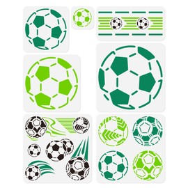 DOODLREAM 7Pcs Small Medium Large Soccer Ball Sport Wall Stencil Templates Plastic Reusable Football Exercise Art Stencils for Painting on Wall Floor Wood Fabric Furniture Glass