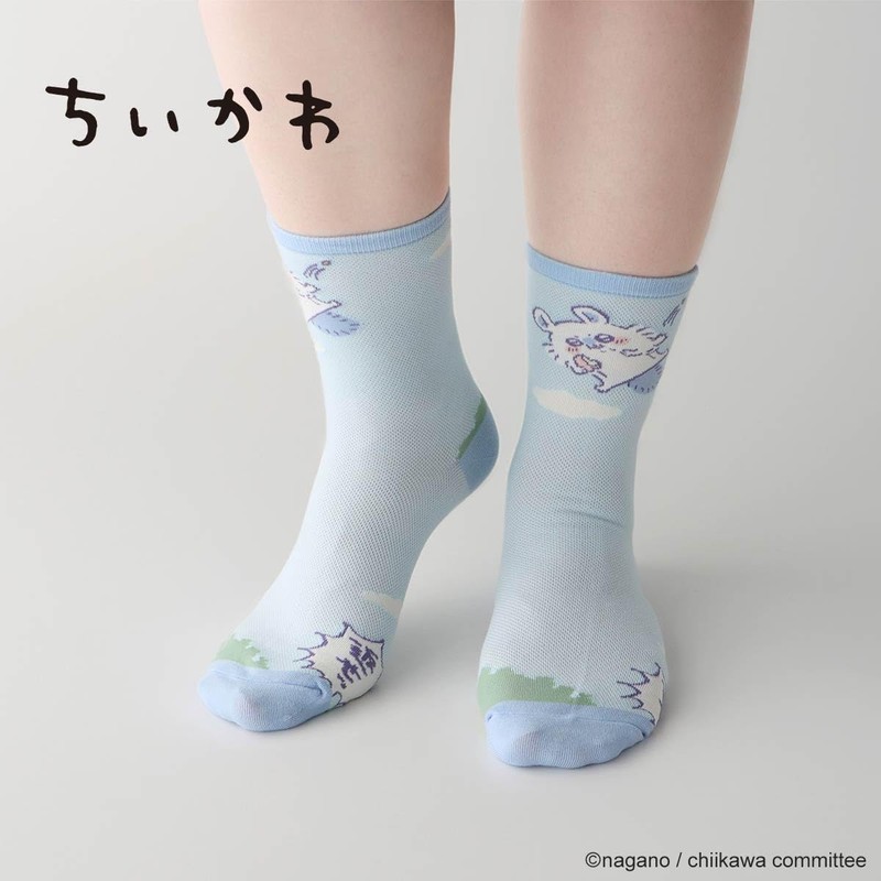 [Naigui] Chiikawa Momonga 03197012 3197012-224-60 60. Momonga Women's Character Socks,
