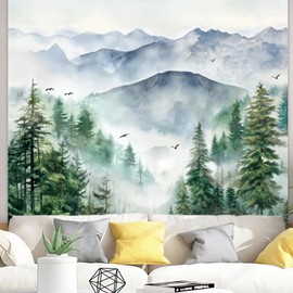 Avinyl - Tapiz de bosque de montaña para recámara, 150 x 200 pulgadas