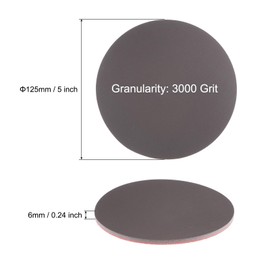 sourcing map 30pcs 3000 Grit Sanding Sponge 5 Inch Hook and Loop Sponge Sanding Disc Wet/Dry for Car Wood Drywall Metal