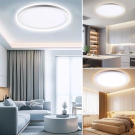 da LIGHT LED Ceiling Light Flat 18 W 2000 Lumens Bathroom Ceiling Light 22 cm IP54 Waterproof LED Panel Round 3000/4000/6000 K 3CCT Adjustable Bathroom Lamp Ceiling for Kitchen Hallway Living Room