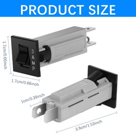 W28-XQ1A-3 Circuit Breaker Fuse, 3A 125V/250V AC or 32V DC 50/60Hz