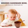 Ocnvlia 4 Pieces Wooden Handmade Bowl and Spoon for for