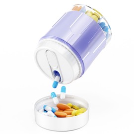 COLORWING Große Tablettenbox 7 Tage, Medikamentenbox Monat, XL tägliche Pillendose mit 7 Fächern, Einfach zu öffnende und Ausgießbare Pillenbox, Perfekt für den Hausgebrauch (Lila)