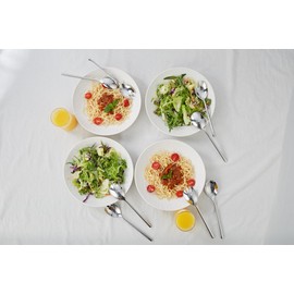 Annova Silverware Set 6PCS Set Forged 18/8 Premium Stainless Steel/Flatware - 3 x Serving Forks, 3 x Serving Spoons - Service for (6 Pieces Service Set)