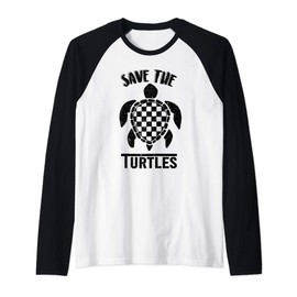 Save The Turtles Graphic Raglan Baseball Tee