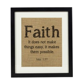 Darling Souvenir Faith Religious Quotes Burlap Print Wall Decor Luke 1:37 Bible Verse Gift-Burlap Print with Frame(11 x 14 Inches)