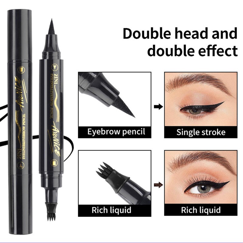 2-in-1 Microblading Eyebrow Pencil with 4 Fork Tips, Magic 3D