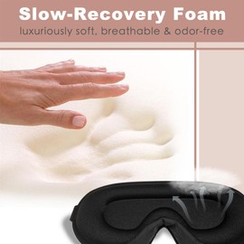 3D Sleep Mask for Side Sleepers, Blackout & Zero Pressure - Breathable Memory Foam, Adjustable Strap - for Travel, Yoga & Meditation Pink