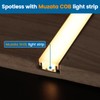 Muzata 5Pack 3.3FT/1M Spotless LED Channel Waterproof Silver Aluminum LED