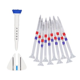 10pcs Golf Tees Professional Reduce Friction Side Spin American Flag Style Big Cup Plastic Long Golf Tees Bulk for Golf Accessories