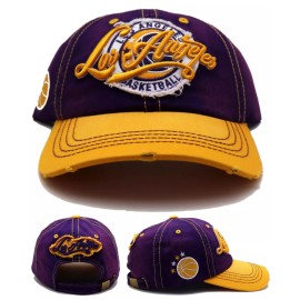 Leader of the Game Los Angeles New Leader Vintage Ladies Women Star Lakers Purple Gold Era Hat Cap