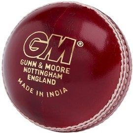 Gunn & Moore GM Leather Cricket Match Ball, Chrome Grade 1 Club, Red, Senior/Adult/Mens & Boys Aged 13 and Over