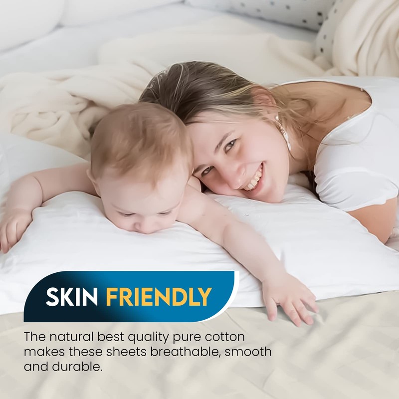 Sunshine Comforts Egyptian Cotton Flat Sheets Super King Size Breathable,