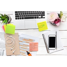 Evergreen Goods Pastell-Haftnotizen, liniert, Haftnotizen für To-Do-Listen & Revisionsbedarf, selbstklebende Notizblöcke für Büro, Schule, Meeting (20 Blöcke, Neon & Pastell, 7,6 x 7,6 cm)