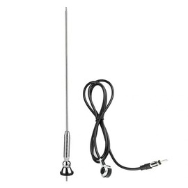 RELIATURE antena para Radio de carro 18.5inch Universal Car Roof Radio AM FM Aerial Antenna 180°Swivel Assembly Universal Silver FM AM Car Antenna 18.5 Inch Cord