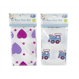 No Mess Floor Mat Baby High Chair Feeding Cover Splash Messy Play Painting (Pink Hearts)