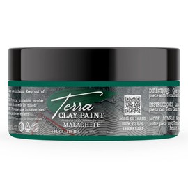 Dixie Belle Terra Clay Paint | Malachite (4oz) | Gemstone Green Water-Based Terra Artisan Clay Paint for DIY | Paint for Wood, Canvas, Tile, Fabric, Home
